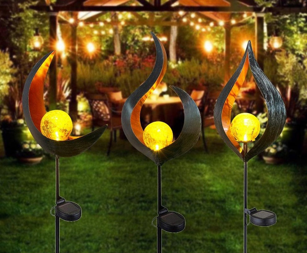 LED-Kunstflammen-Gartenleuchte
