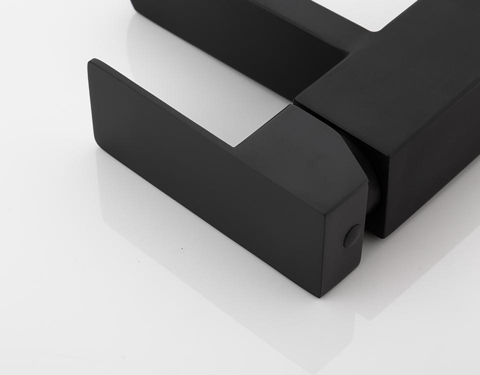 Delmer - Schwarze Edelstahl-Quadrat-Badezimmerarmatur