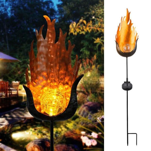 LED-Kunstflammen-Gartenleuchte