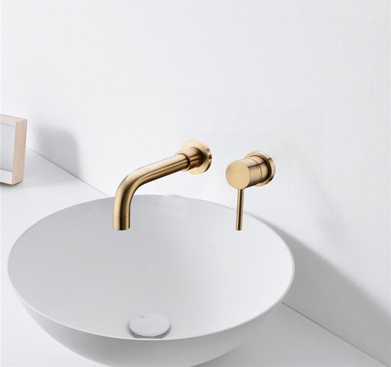 Moderne Messing-Wandarmatur
