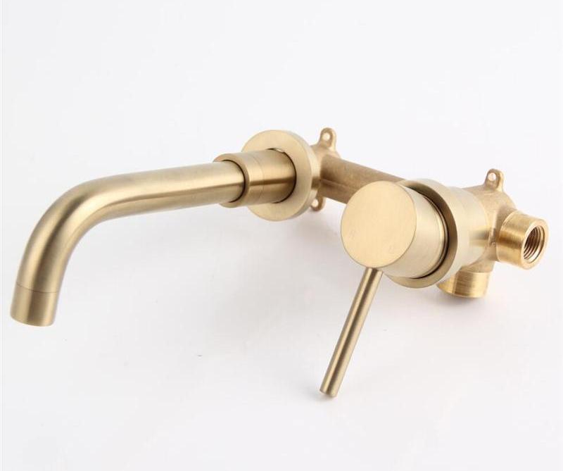 Moderne Messing-Wandarmatur